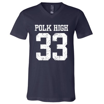 Polk High Number 33 V-Neck T-Shirt