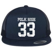 Polk High Number 33 Flat Bill Trucker Hat
