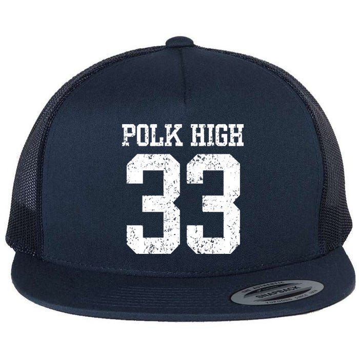 Polk High Number 33 Flat Bill Trucker Hat