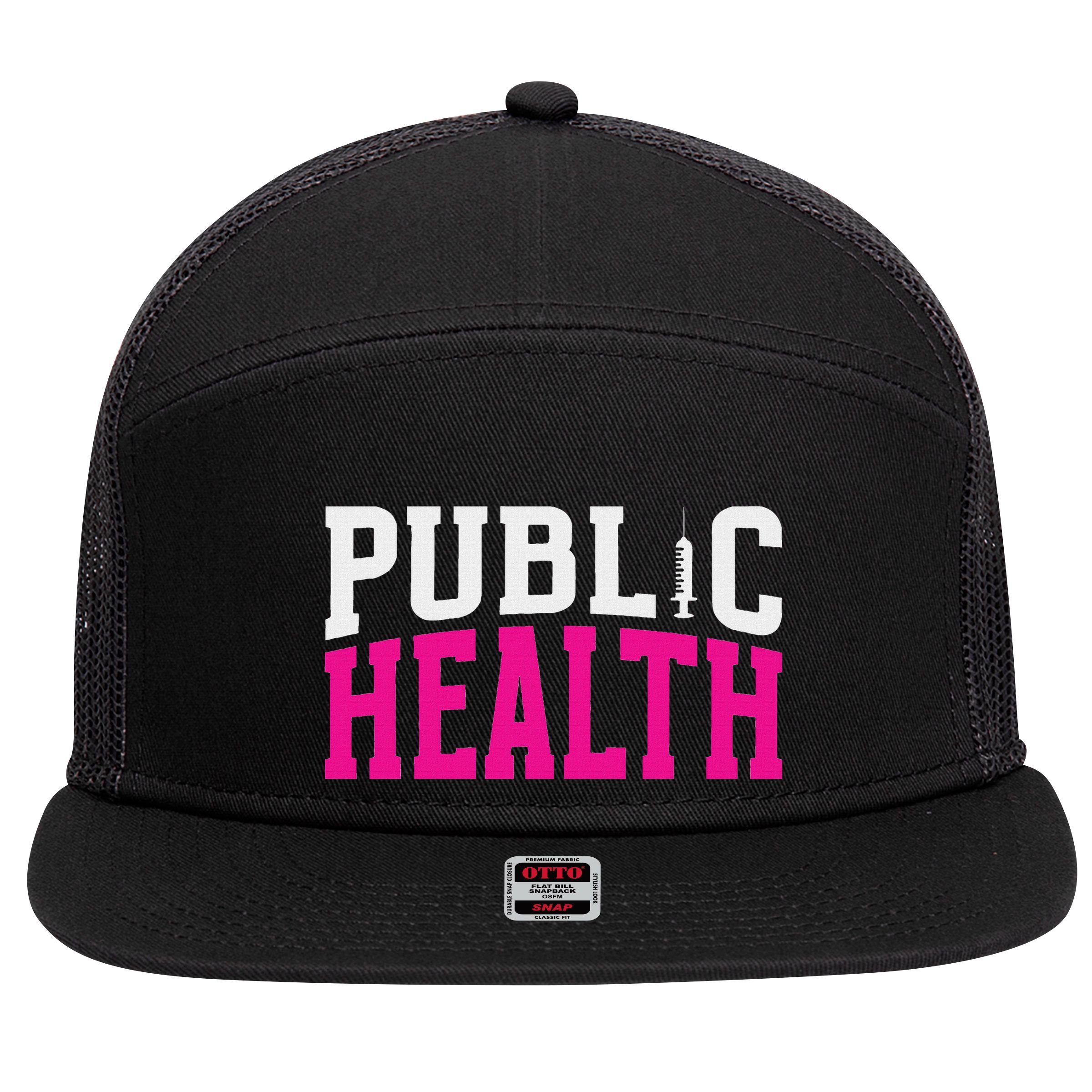 Public Health Nurse Public Health Nursing 7 Panel Mesh Trucker Snapback Hat