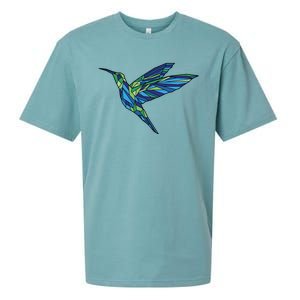 Polygonal Hummingbird Nature Sueded Cloud Jersey T-Shirt