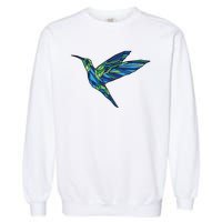 Polygonal Hummingbird Nature Garment-Dyed Sweatshirt