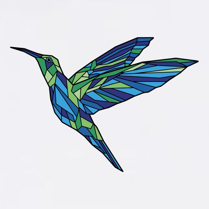 Polygonal Hummingbird Nature Cooling Performance Crew T-Shirt
