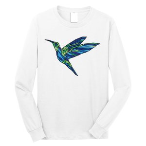 Polygonal Hummingbird Nature Long Sleeve Shirt