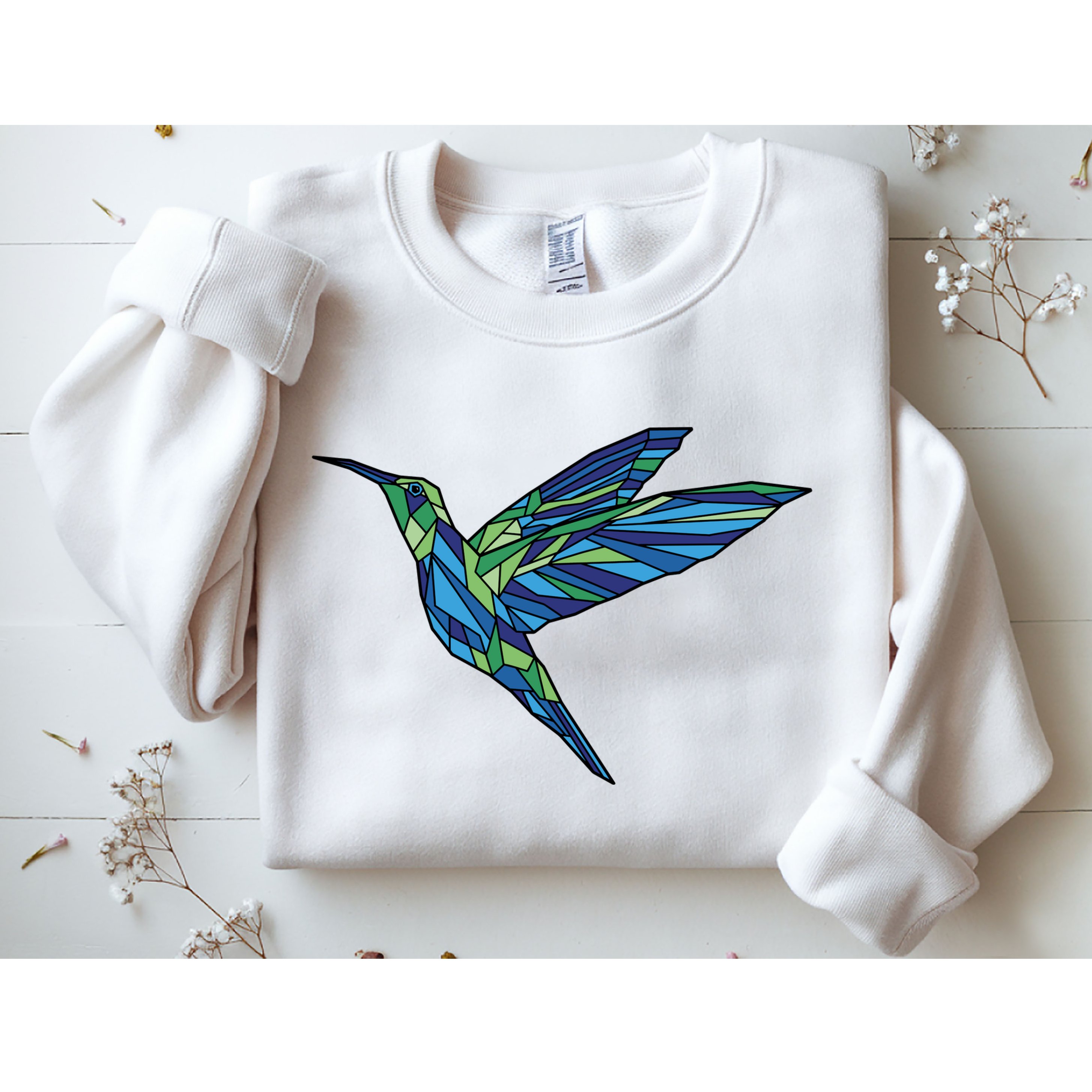 Polygonal Hummingbird Nature Sweatshirt