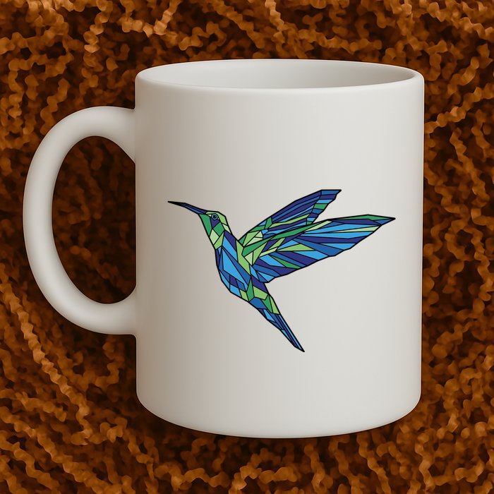 Polygonal Hummingbird Nature Mug