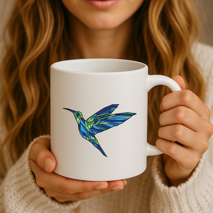 Polygonal Hummingbird Nature Mug