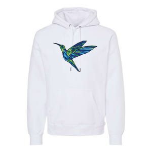 Polygonal Hummingbird Nature Premium Hoodie