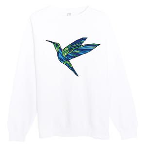 Polygonal Hummingbird Nature Premium Crewneck Sweatshirt