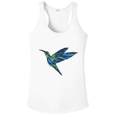Polygonal Hummingbird Nature Ladies PosiCharge Competitor Racerback Tank