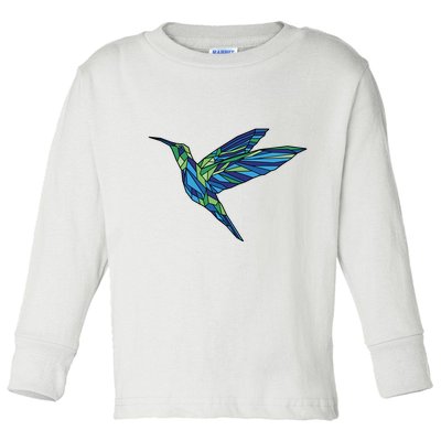 Polygonal Hummingbird Nature Toddler Long Sleeve Shirt