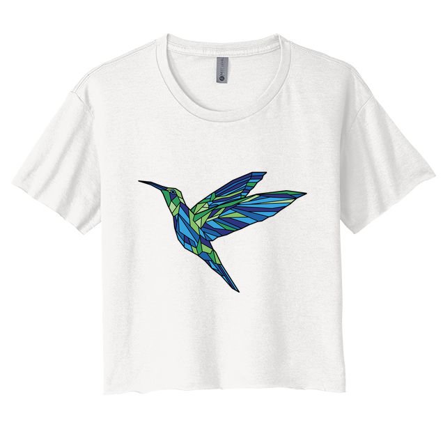 Polygonal Hummingbird Nature Crop Top