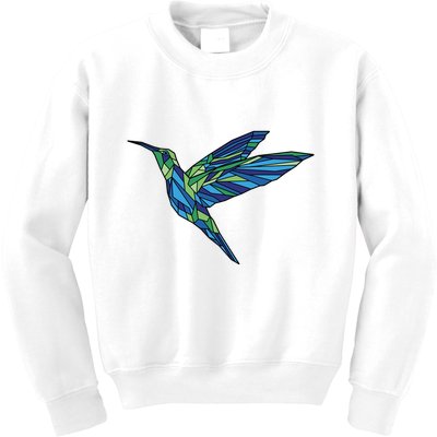 Polygonal Hummingbird Nature Kids Sweatshirt