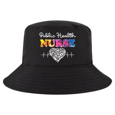 Public Health Nurse Watercol Love Heart Stethoscope Rn Nurse Gift Cool Comfort Performance Bucket Hat