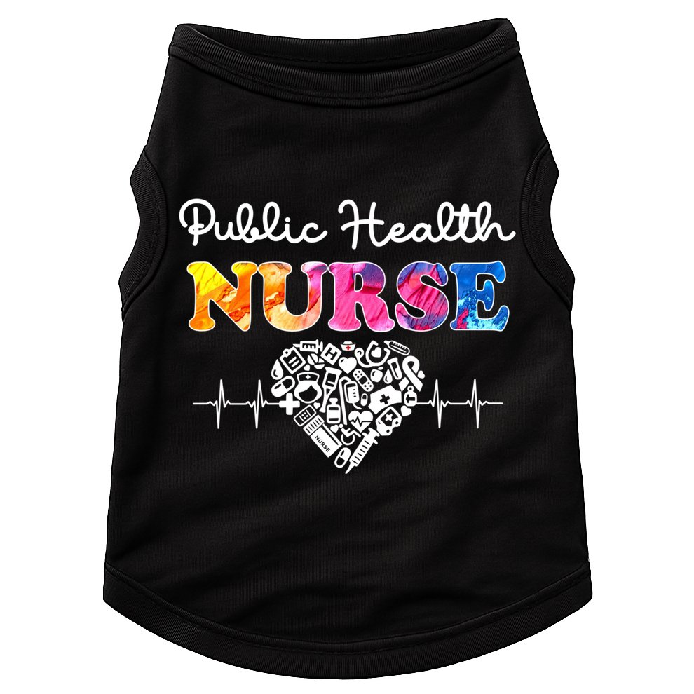 Public Health Nurse Watercol Love Heart Stethoscope Rn Nurse Gift Doggie Tank