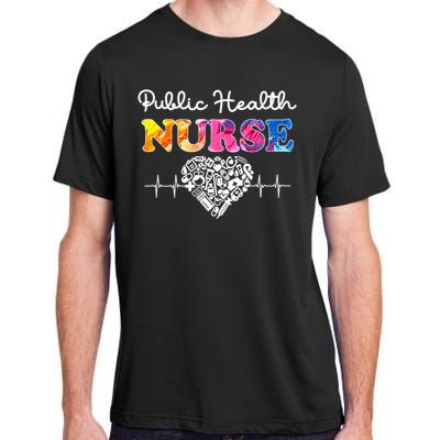 Public Health Nurse Watercol Love Heart Stethoscope Rn Nurse Gift Adult ChromaSoft Performance T-Shirt