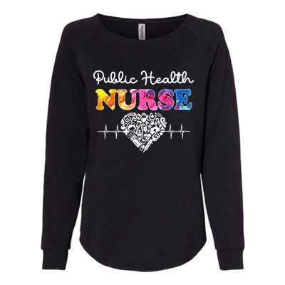 Public Health Nurse Watercol Love Heart Stethoscope Rn Nurse Gift Womens California Wash Sweatshirt