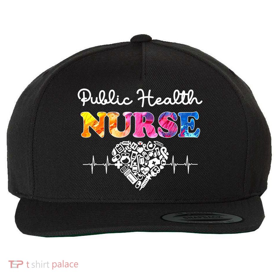 Public Health Nurse Watercol Love Heart Stethoscope Rn Nurse Gift Wool Snapback Cap