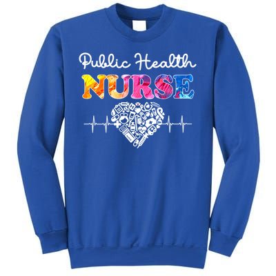 Public Health Nurse Watercol Love Heart Stethoscope Rn Nurse Gift Sweatshirt