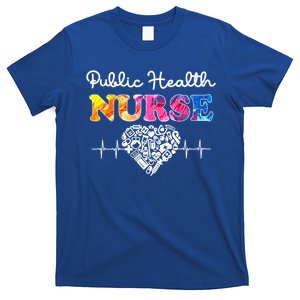 Public Health Nurse Watercol Love Heart Stethoscope Rn Nurse Gift T-Shirt