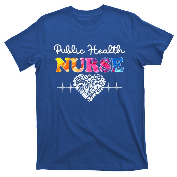 Public Health Nurse Watercol Love Heart Stethoscope Rn Nurse Gift T-Shirt