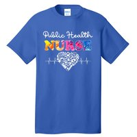 Public Health Nurse Watercol Love Heart Stethoscope Rn Nurse Gift Tall T-Shirt