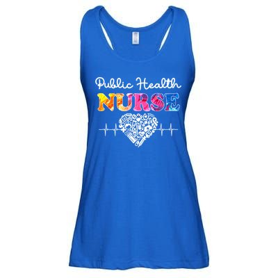 Public Health Nurse Watercol Love Heart Stethoscope Rn Nurse Gift Ladies Essential Flowy Tank