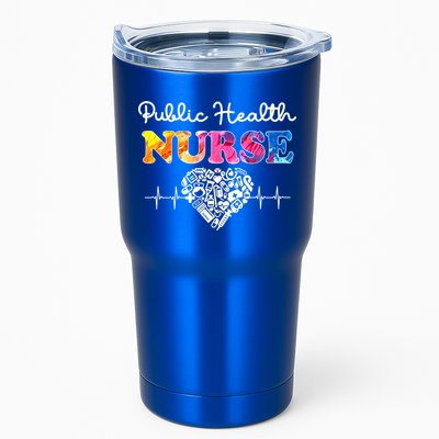 Public Health Nurse Watercol Love Heart Stethoscope Rn Nurse Gift Tumbler