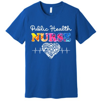 Public Health Nurse Watercol Love Heart Stethoscope Rn Nurse Gift Premium T-Shirt