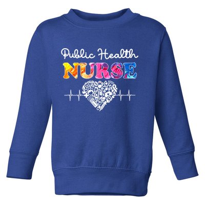 Public Health Nurse Watercol Love Heart Stethoscope Rn Nurse Gift Toddler Sweatshirt