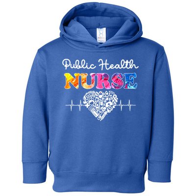 Public Health Nurse Watercol Love Heart Stethoscope Rn Nurse Gift Toddler Hoodie