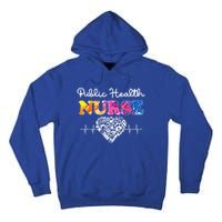 Public Health Nurse Watercol Love Heart Stethoscope Rn Nurse Gift Tall Hoodie