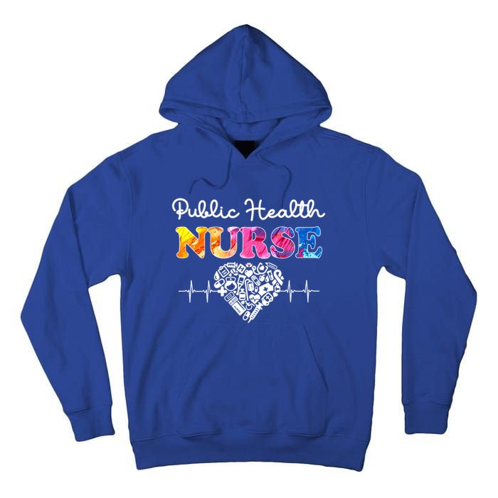 Public Health Nurse Watercol Love Heart Stethoscope Rn Nurse Gift Tall Hoodie