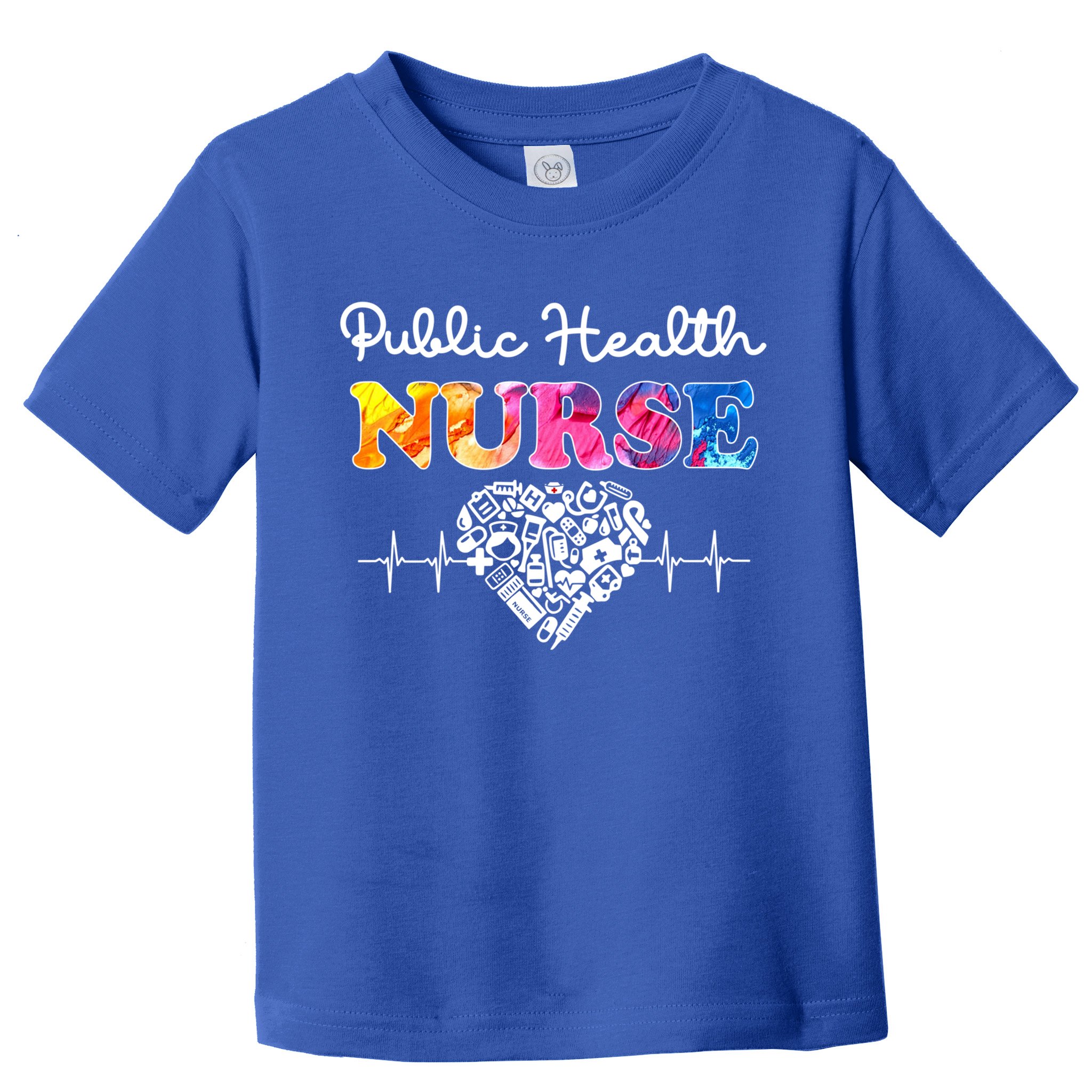 Public Health Nurse Watercol Love Heart Stethoscope Rn Nurse Gift Toddler T-Shirt