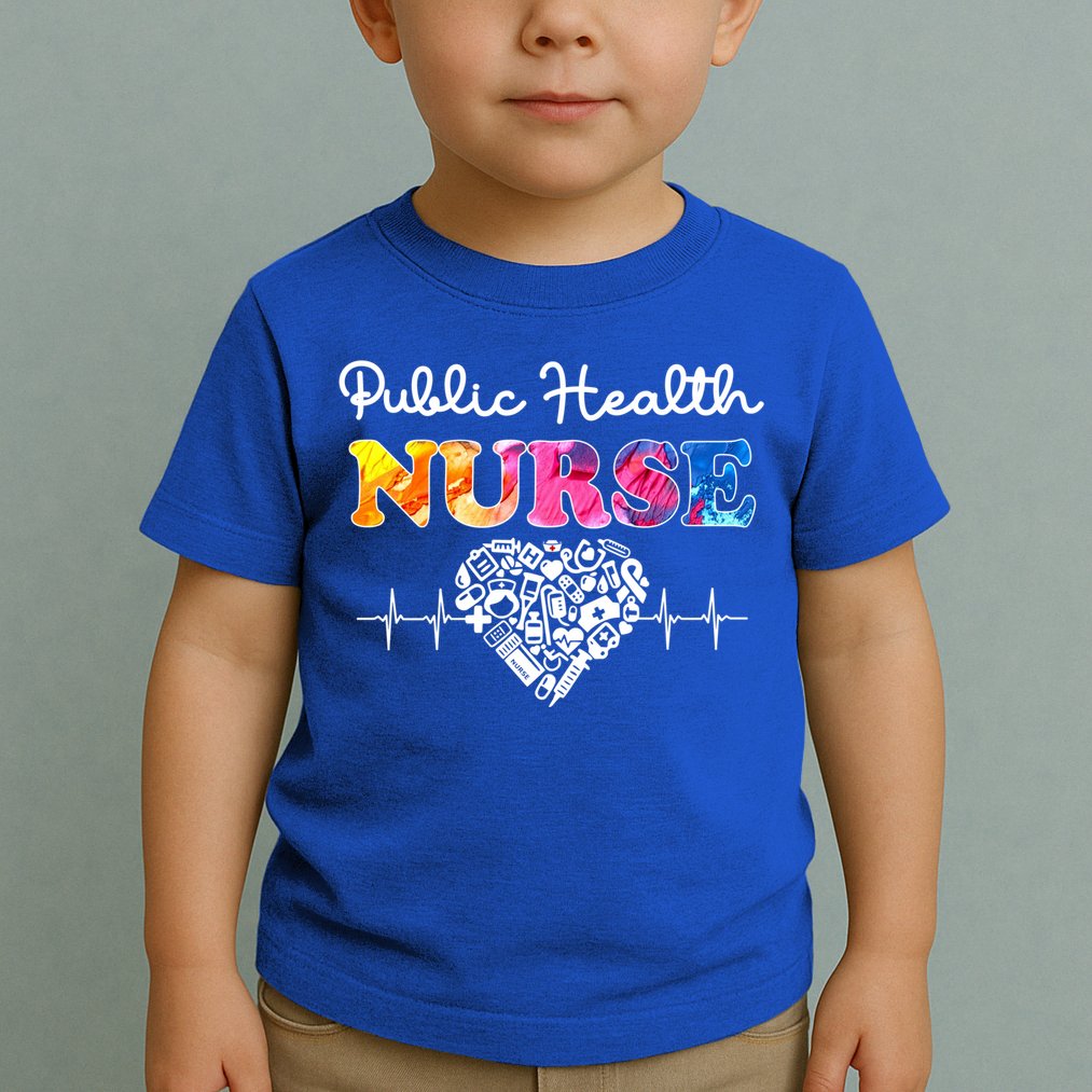 Public Health Nurse Watercol Love Heart Stethoscope Rn Nurse Gift Toddler T-Shirt