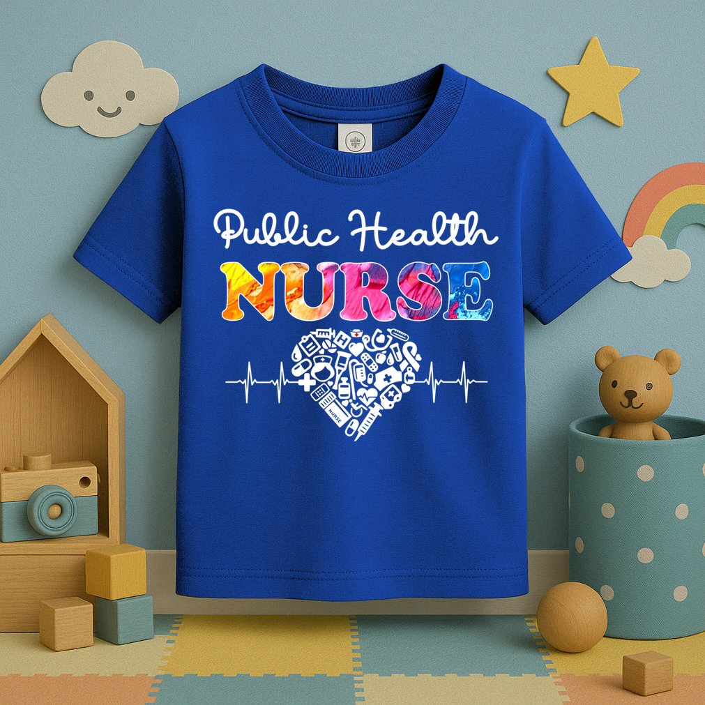 Public Health Nurse Watercol Love Heart Stethoscope Rn Nurse Gift Toddler T-Shirt