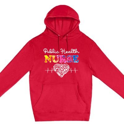 Public Health Nurse Watercol Love Heart Stethoscope Rn Nurse Gift Premium Pullover Hoodie