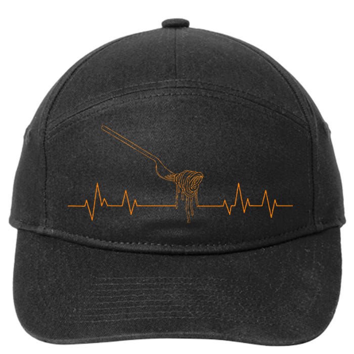 Pasta Heartbeat Noodles Italian Cook Fork 7-Panel Snapback Hat