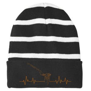 Pasta Heartbeat Noodles Italian Cook Fork Striped Beanie with Solid Band