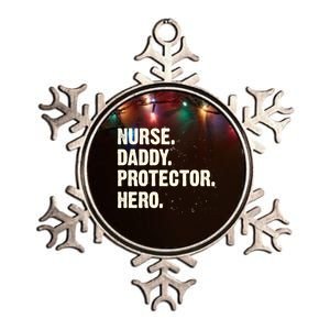 Protector Hero Nurse Daddy Nursing Dad Profession Superhero Meaningful Gift Metallic Star Ornament