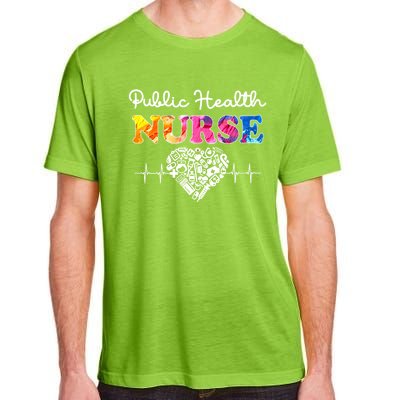 Public Health Nurse Watercol Love Heart Stethoscope Rn Nurse Gift Adult ChromaSoft Performance T-Shirt