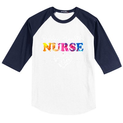 Public Health Nurse Watercol Love Heart Stethoscope Rn Nurse Gift Baseball Sleeve Shirt