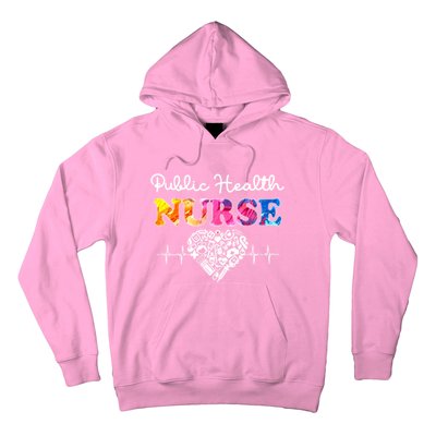 Public Health Nurse Watercol Love Heart Stethoscope Rn Nurse Gift Hoodie