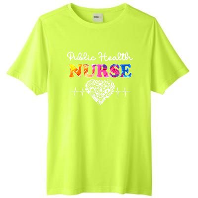 Public Health Nurse Watercol Love Heart Stethoscope Rn Nurse Gift Tall Fusion ChromaSoft Performance T-Shirt