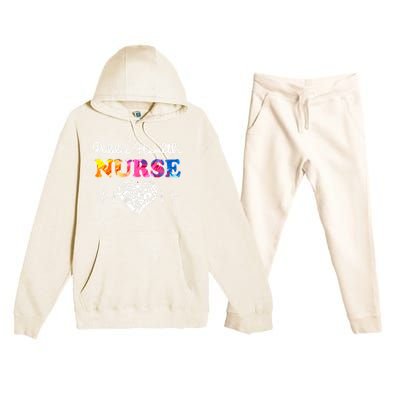 Public Health Nurse Watercol Love Heart Stethoscope Rn Nurse Gift Premium Hooded Sweatsuit Set