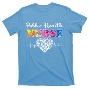 Public Health Nurse Watercol Love Heart Stethoscope Rn Nurse Gift T-Shirt