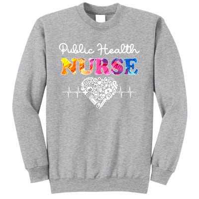 Public Health Nurse Watercol Love Heart Stethoscope Rn Nurse Gift Sweatshirt