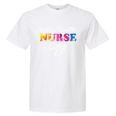 Public Health Nurse Watercol Love Heart Stethoscope Rn Nurse Gift Garment-Dyed Heavyweight T-Shirt