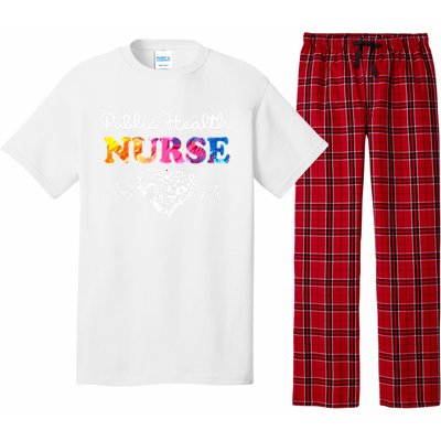 Public Health Nurse Watercol Love Heart Stethoscope Rn Nurse Gift Pajama Set