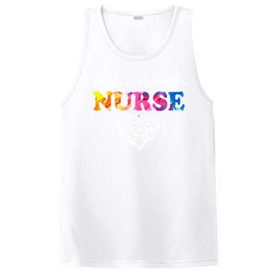 Public Health Nurse Watercol Love Heart Stethoscope Rn Nurse Gift PosiCharge Competitor Tank